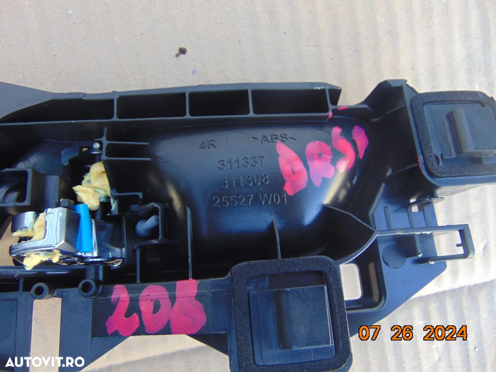 Maner usa interior Peugeot 208 dupa 2019 manere usi fata spate stanga dreapta interioare - 7