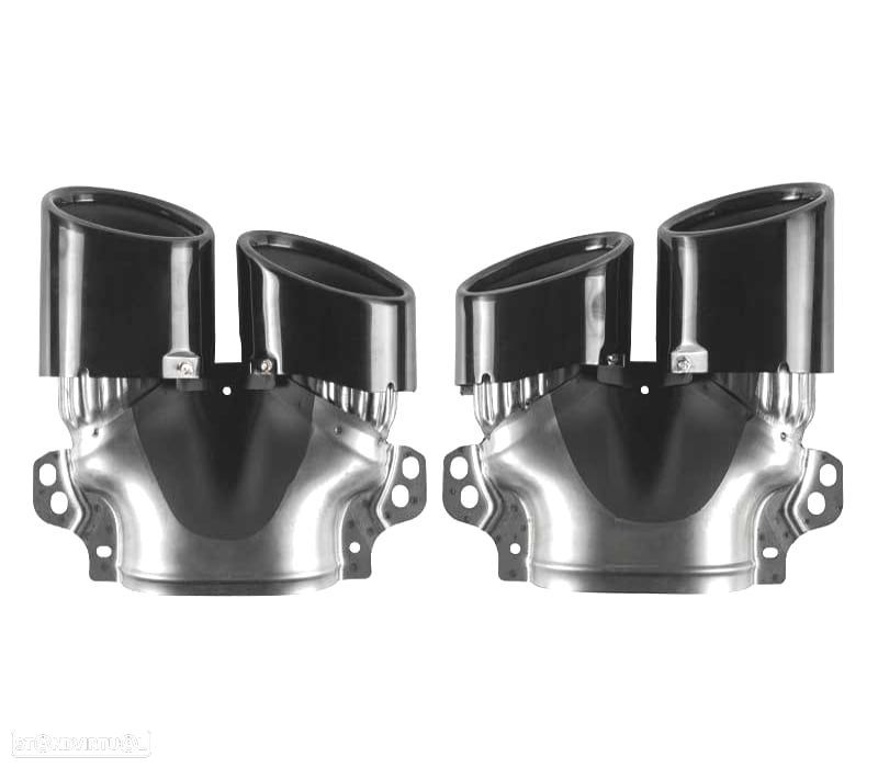 PONTEIRAS DE ESCAPE MERCEDES CLASE A W177 CLA W118 18- LOOK AMG A45 PRETO - 6