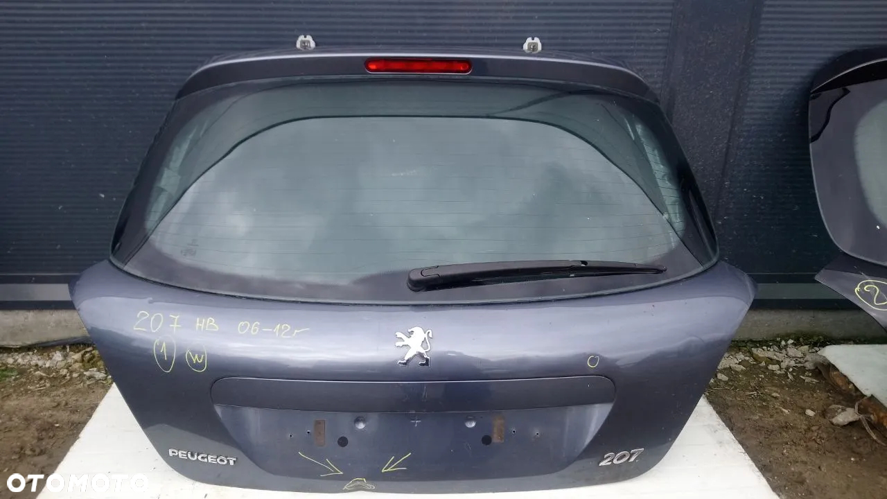 KLAPA SZYBA  PEUGEOT 207 HATCHBACK SZARA, CZARNA HB - 2