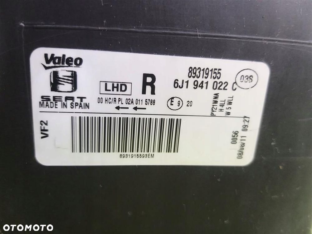 Reflektor lampa przód prawa Seat Ibiza IV 2009-2017 89319155 6J1941022C - 7