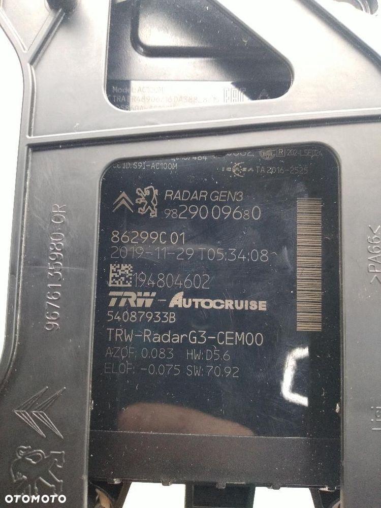 NOWY RADAR CZUJNIK SENSOR DISTRONIC PEUGEOT 3008 II 9829009680 - 4
