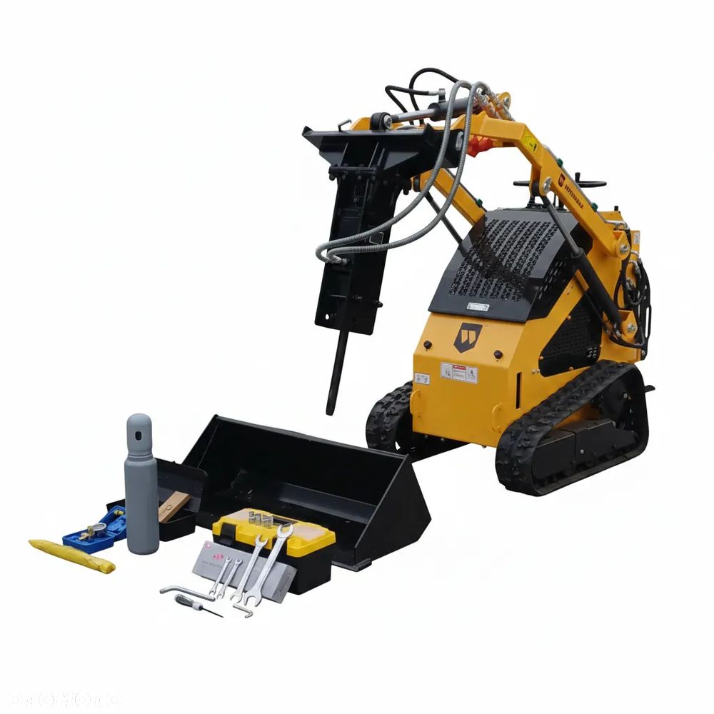 Miniładowarka Gąsienicowa Burtowa WORKMAX 360 SKID-STEER Zestaw (Łyżka + Młot) - 2
