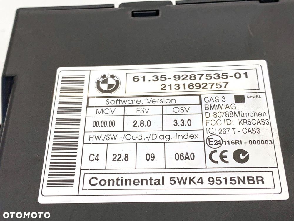 MODUŁ CAS  BMW X1 (E84) 2009 - 2015 sDrive 16 d 85 kW [116 KM] olej napędowy 2012 - 2015 9287535 - 4