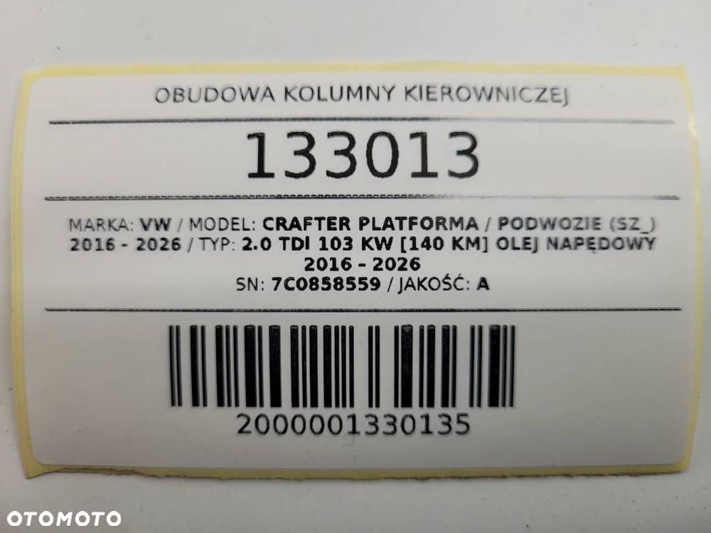 OBUDOWA KOLUMNY KIEROWNICZEJ VW CRAFTER II 7C0858559 ORYGINAŁ - 7