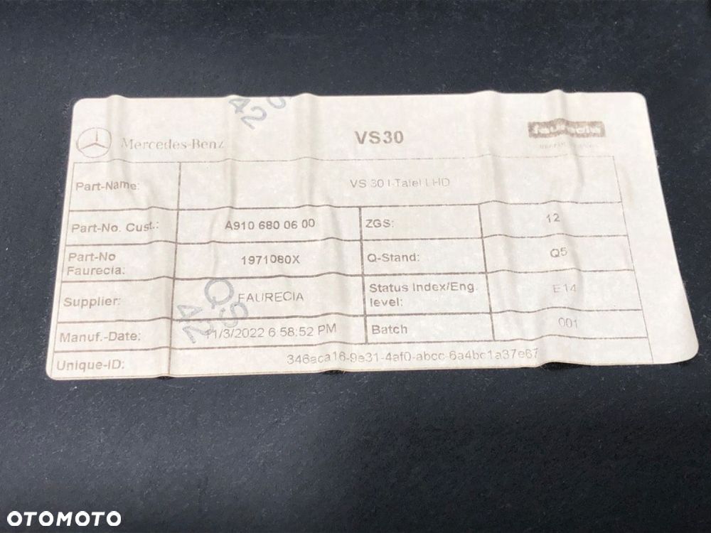 KOKPIT  MERCEDES-BENZ SPRINTER 3,5-t Tourer Bus (B907) 2018 - 2022 317 CDI (907.731, 907.733, - 5