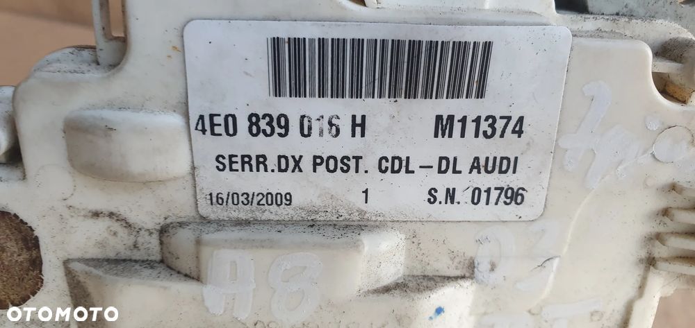 Zamek prawy tył tylny prawy Audi A8 D3 4E0839016H - 7