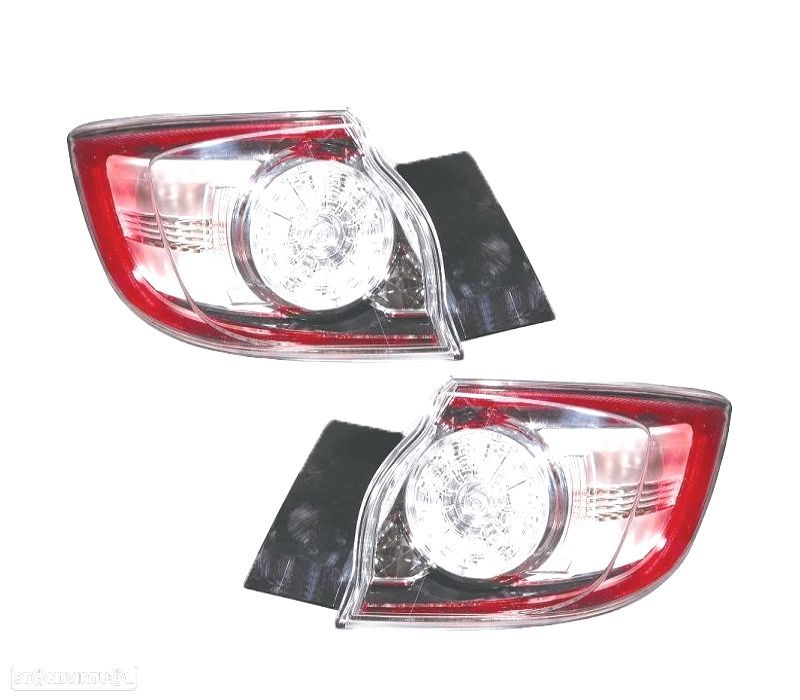 FAROLINS MAZDA 3 HATCHBACK 5P 09-13 BRANCO LED VERMELHO - 1