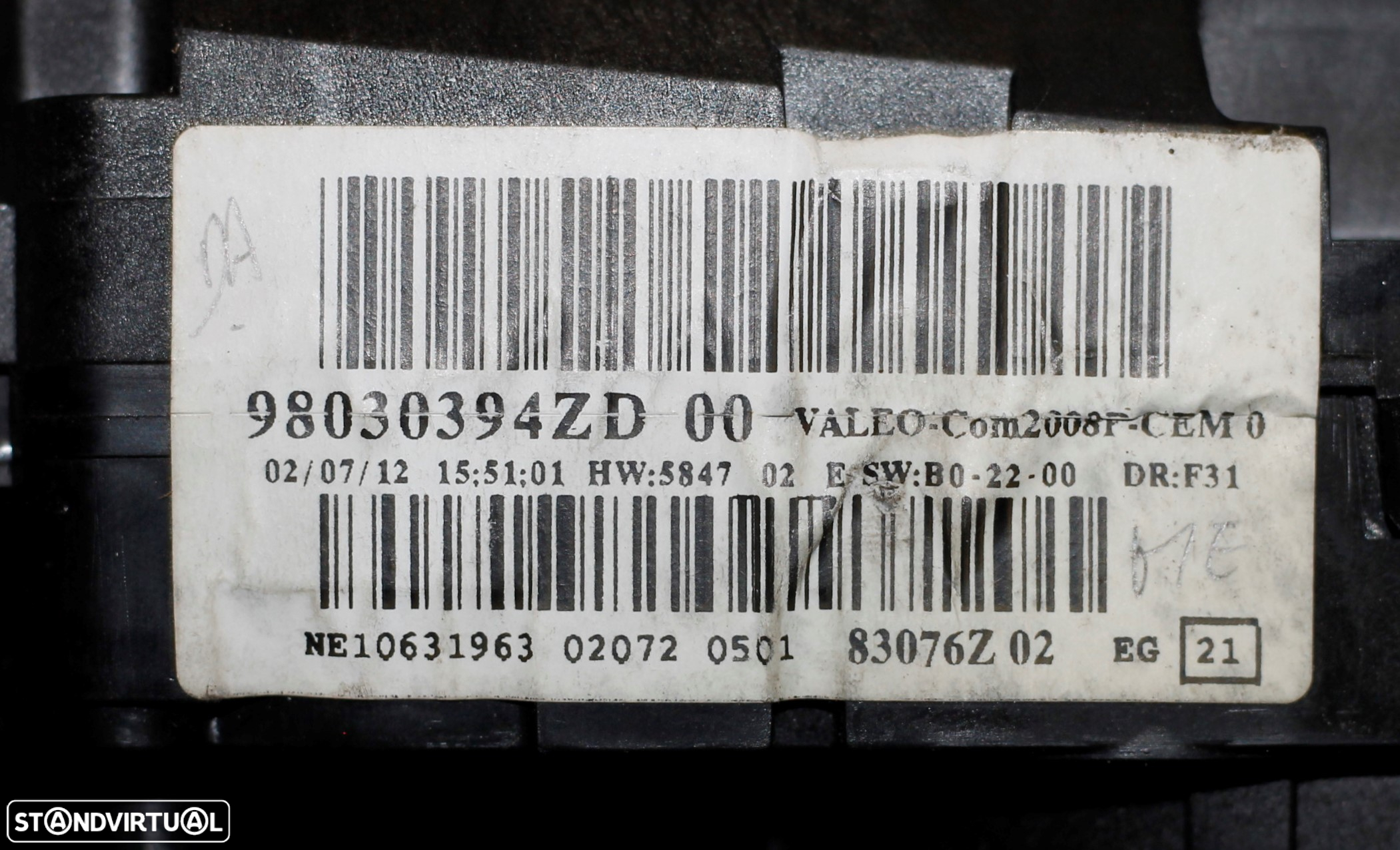 FITA DE AIRBAG C/COMUTADORES PEUGEOT 208 - 5