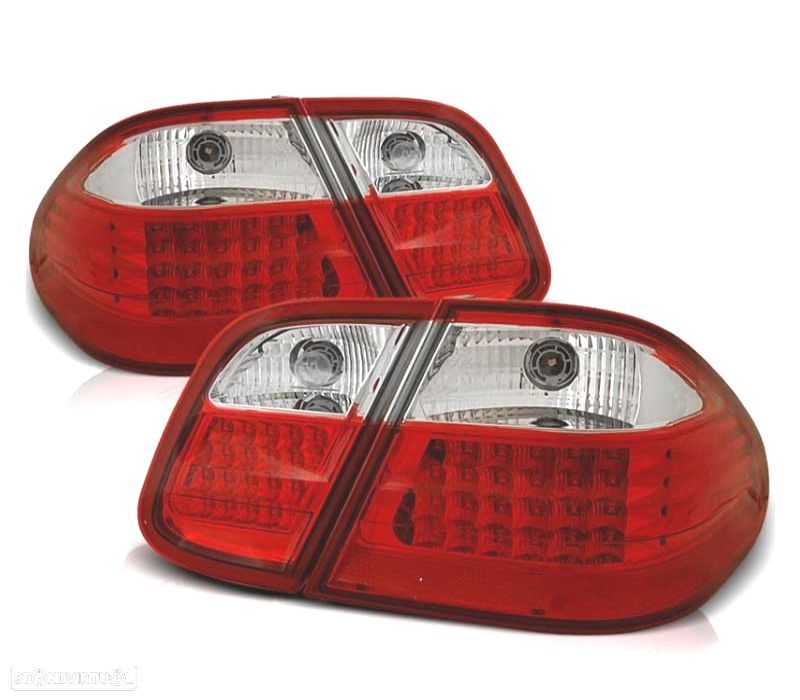 FAROLINS TRASEIROS LED PARA MERCEDES CLK W208 97-02 VERMELHO BRANCO - 1