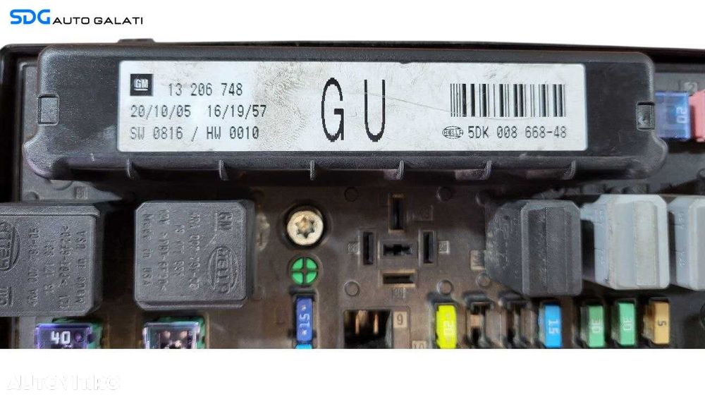 Panou Tablou Relee Sigurante Opel Astra H 2004 - 2010 Cod 13206748GU 5DK008668-48 [L8063] - 3