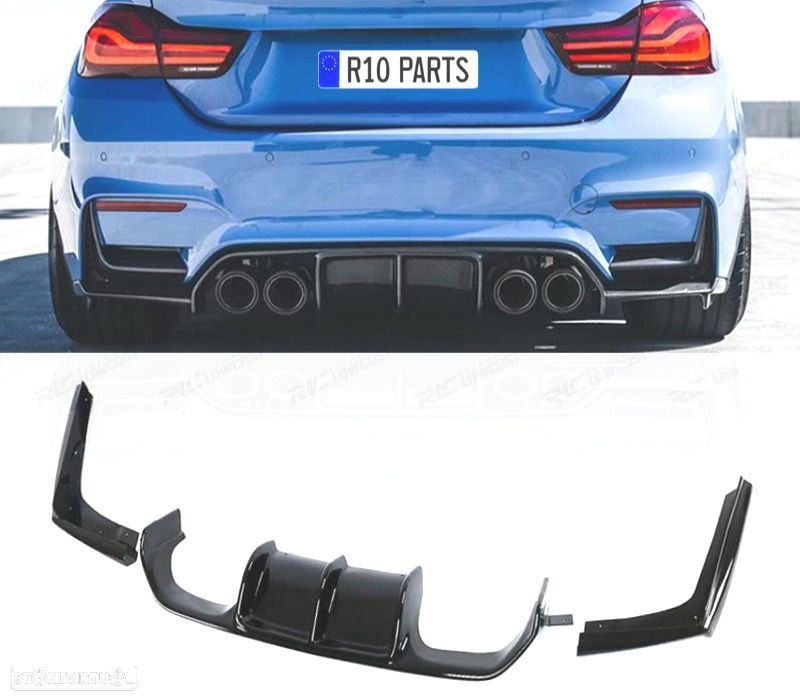 DIFUSOR BMW M3 F80 M4 F82 F83 14- PRETO BRILHANTE M PERFORMANCE - 1