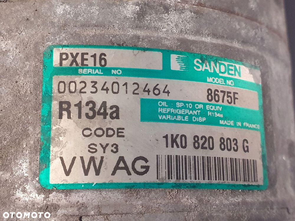SPRĘŻARKA KLIMATYZACJI VW Golf V Passat B6 1.9 TDI 1K0820803G - 2
