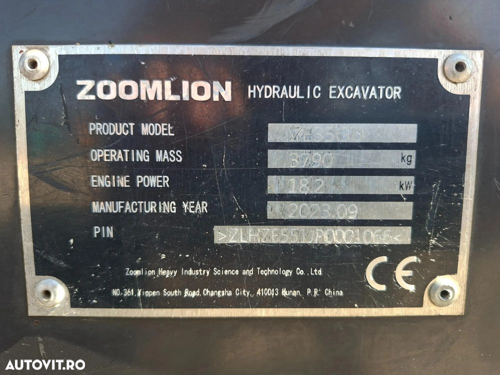 Zoomlion ZE35GU MINIEXCAVATOR MOTOR KUBOTA - 12