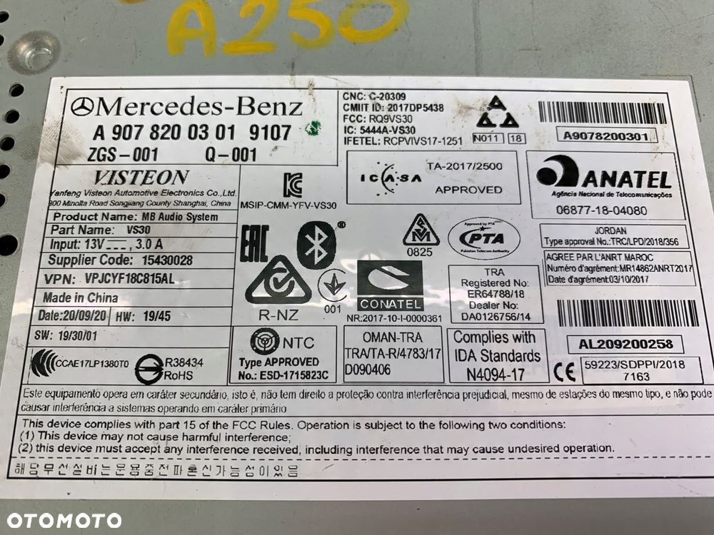 MERCEDES SPRINTER 907 910 2018- RADIO A9078200301 - 16