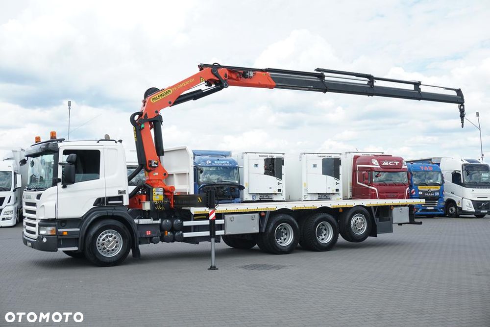 Scania / P 420 / 8 X 4 / TRIDEM / SKRZYNIOWY + HDS / PALFINGER PK 26002 / WYS. 12 M / DŁ. 8 M - 4