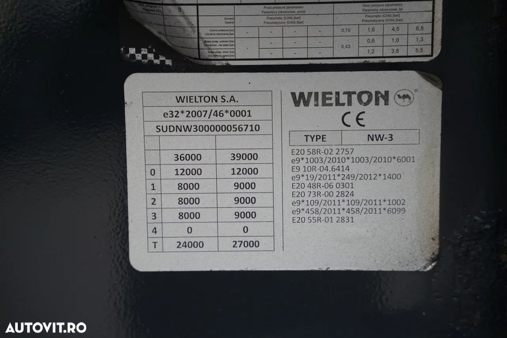 Wielton BASCULATOR 45 M3 / ALUMINIU / AXE RELAXABILE / AXE SAF / - 21