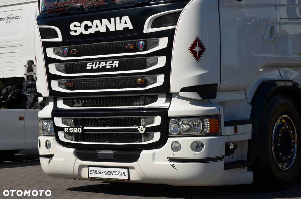 Scania R 520 / V8 /  6x2 PUSHER / SIODŁO PNEUMATYCZNIE REGULOWANE / TOPLINE / FULL AIR / SKÓRA / KLIMA P. / LED / ACC / WAGA / 5628 - 7