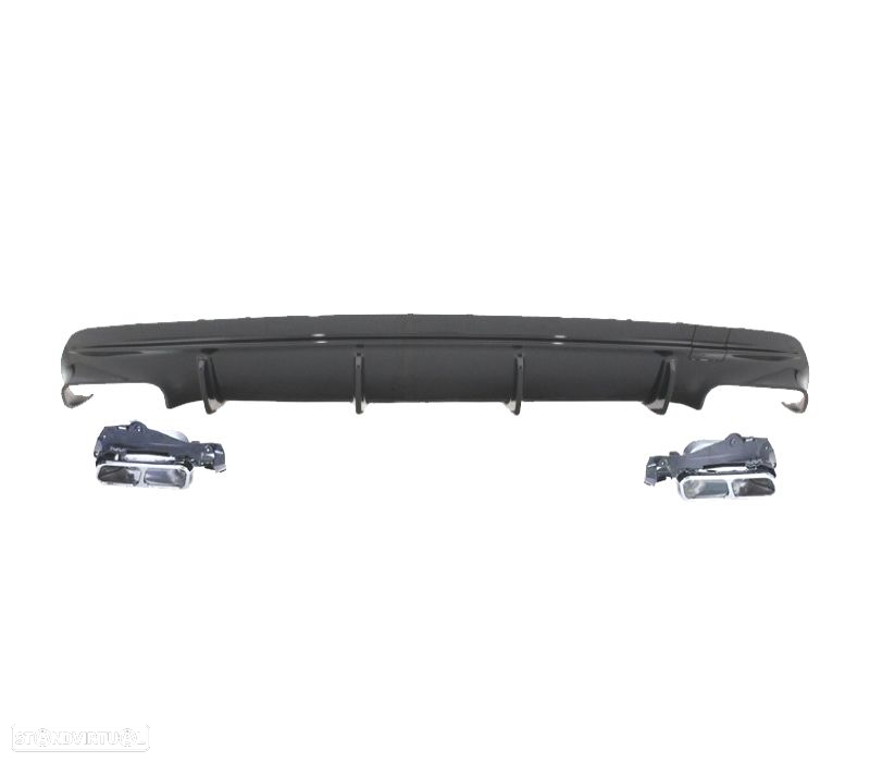 DIFUSOR MERCEDES CLA C117 13-16 LOOK AMG CLA45 PRETO + PONTEIRAS DE ESCAPE - 2