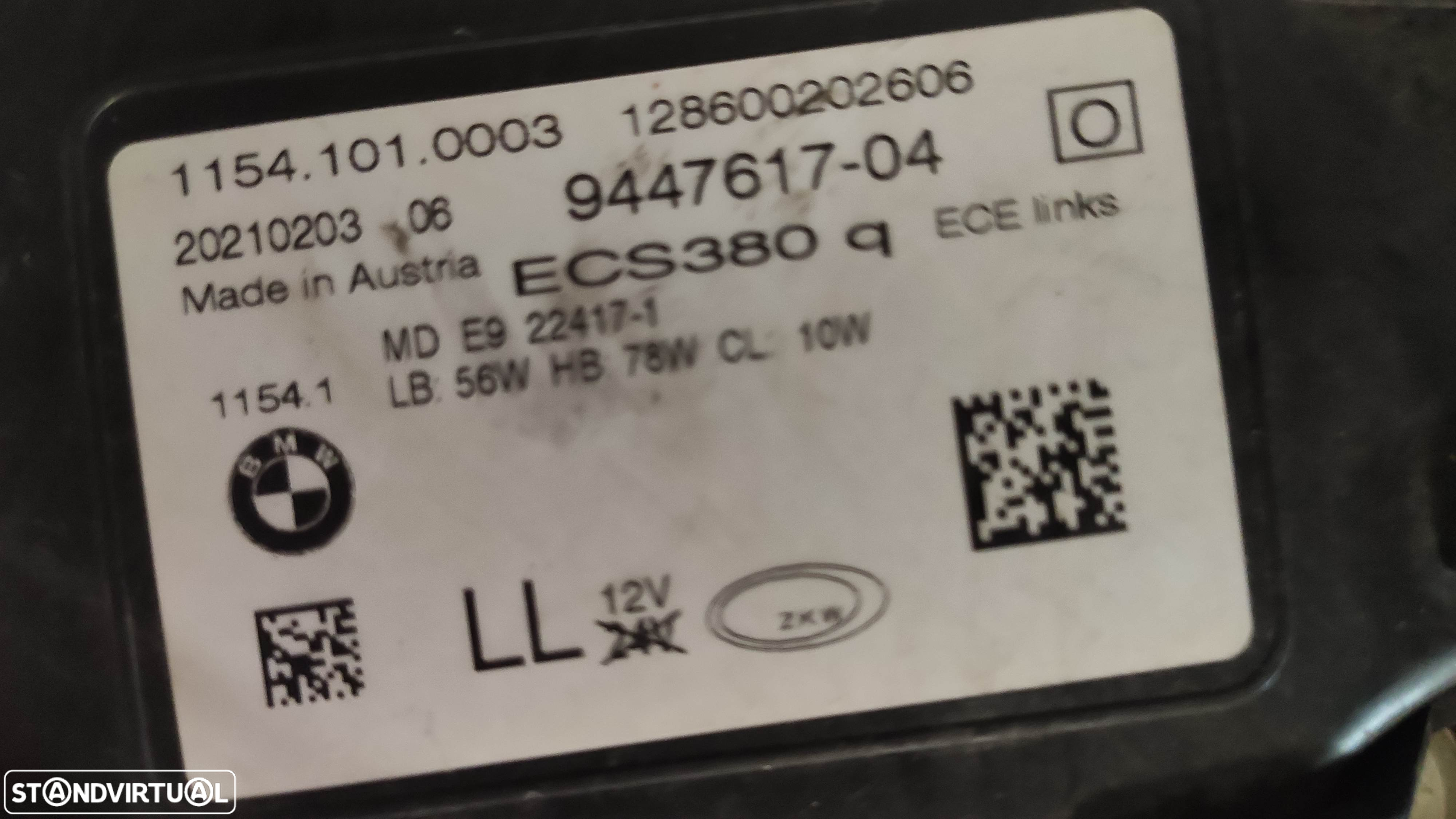 farol esquerdo full Led BMW série 7 G11 G12 lci - 9447617 - 4