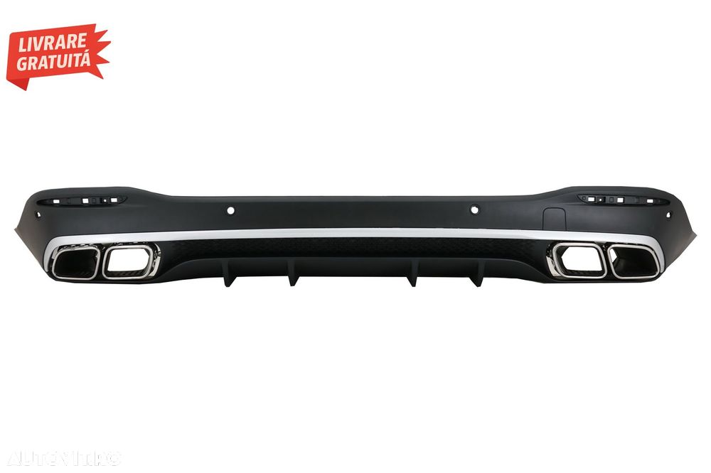 Difuzor Bara Spate cu Ornamente Evacuare Crom Mercedes GLE W167 SUV (2019-Up) GLE - livrare gratuita - 1