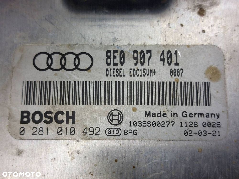 ZESTAW STARTOWY AUDI A4 B6 2.5 TDI 8E0907401 8E0907279E 4B0905851C - 2