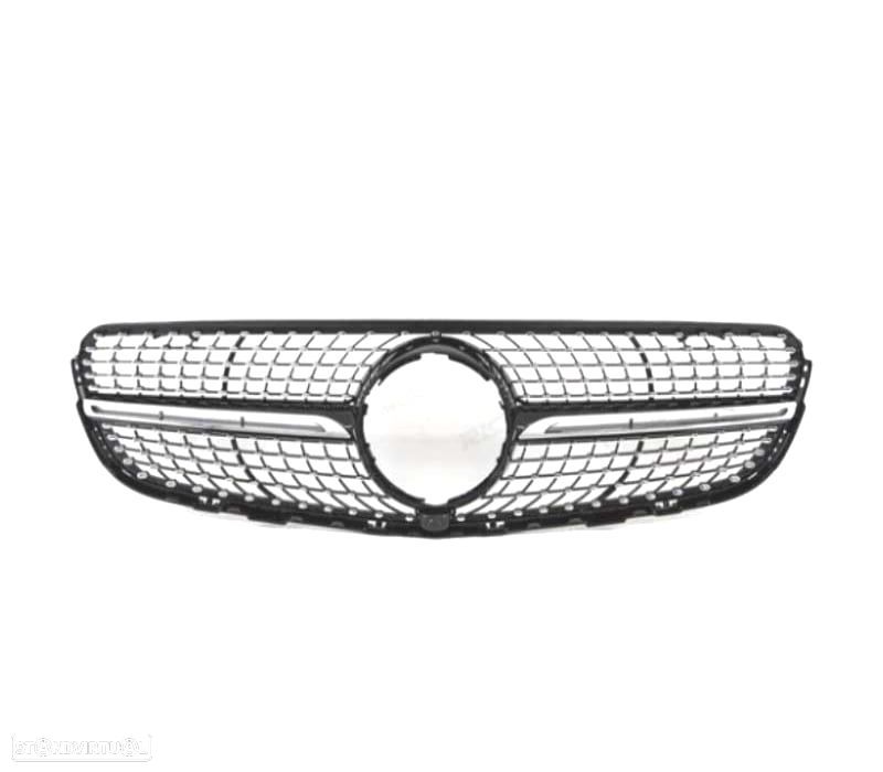 GRELHA FRONTAL MERCEDES CLASE GLC X253 C253 AMG 16-18 LOOK DIAMOND PRETO - 3