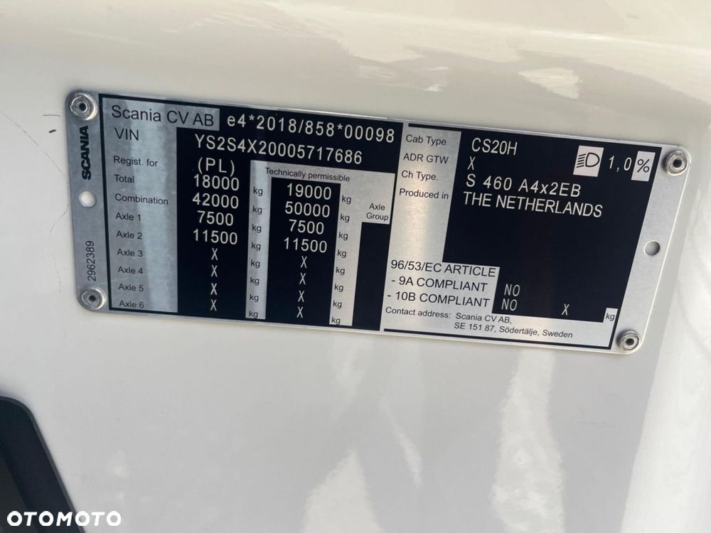 Scania S 460 A4x2EB Nowe OPONY Tachograf SMART 2 - 6