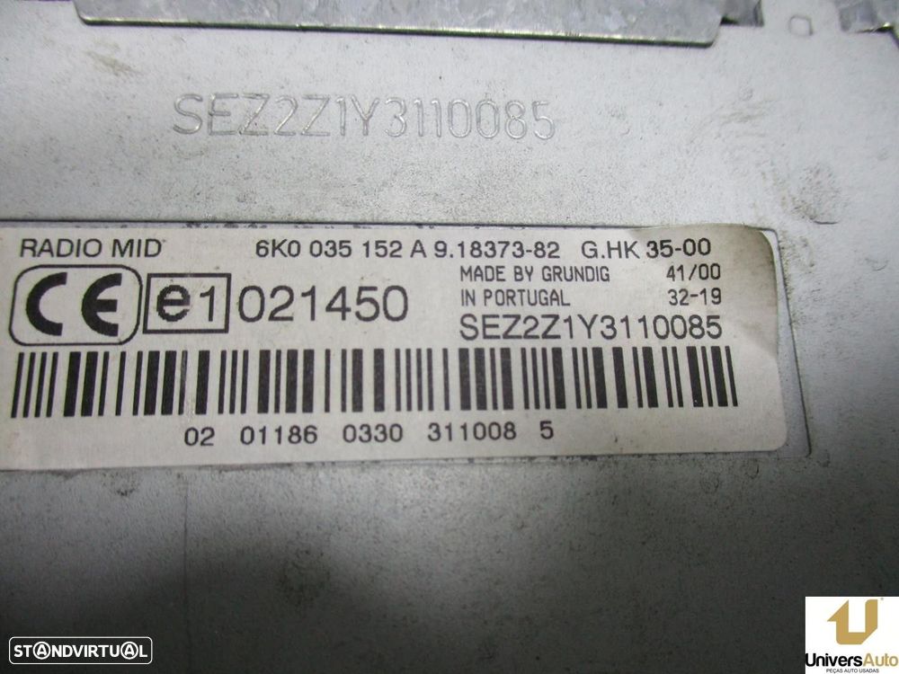 SISTEMA AUDIO / RADIO CD SEAT IBIZA II 2001 -6K0035152A - 2