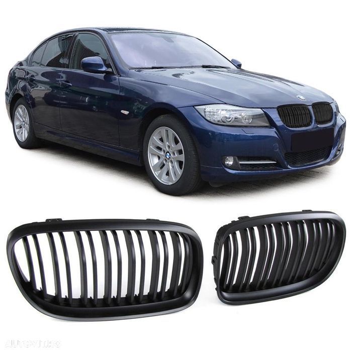 Grile negre duble Bmw E90 non facelift nfl si lci facelift  CALITATE PREMIUM ⭐️⭐️⭐️⭐️⭐️ - 2
