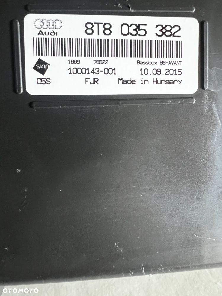 8T8035382 AUDI A4 B8 A5 8T LIFT GŁOŚNIK SUBWOOFER - 2