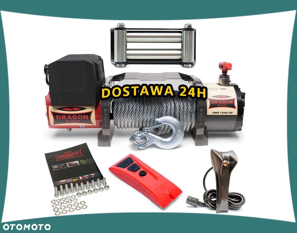 Wyciągarka DRAGON WINCH 13000HD 12V 24V elektryczna wciągarka lawety
