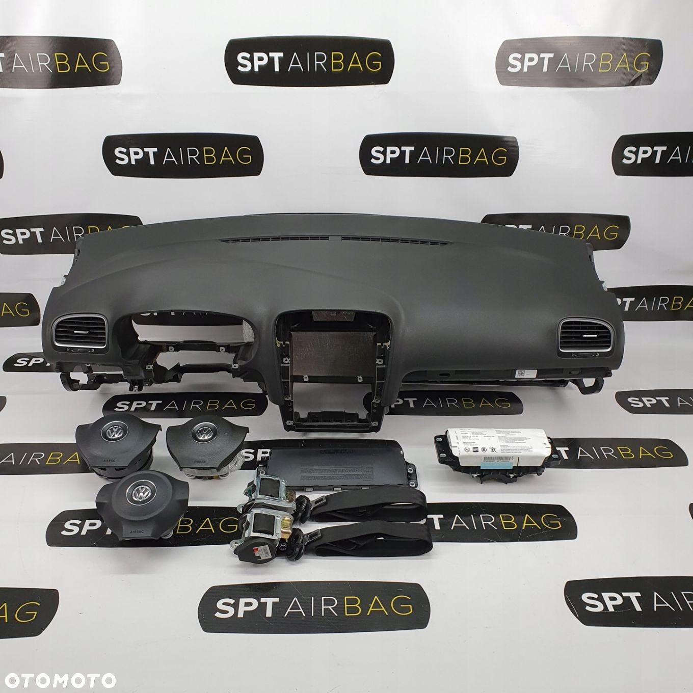 VW GOLF VI 6 DESKA ROZDZIELCZA KONSOLA KOKPIT PULPIT PODUSZKI AIRBAG AIR BAG PASY KIT SET - 1