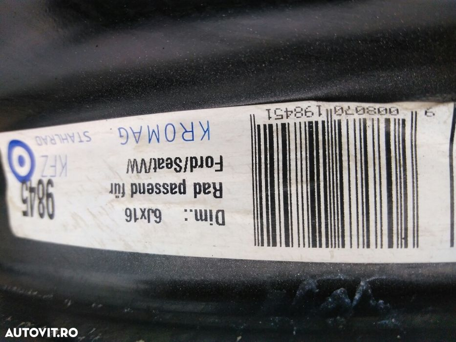 Jante tabla 16 toli 5x112 , Volkswagen Sharan,Ford,Seat, jante r16 - 6