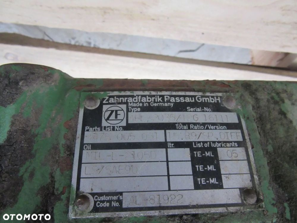 Elementy mostu przód ZF 2035 Deere 6400 - 6