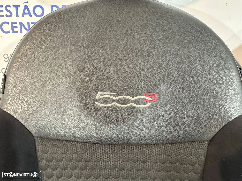 .Conjunto Bancos Pele Tecido Fiat 500 500S Sport 312 2007 - Presente - 11