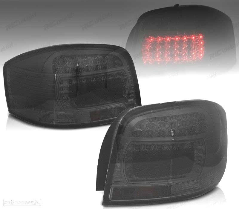 FAROLINS TRASEIROS LED A3 8P 03-08 FUNDO PRETO - 1