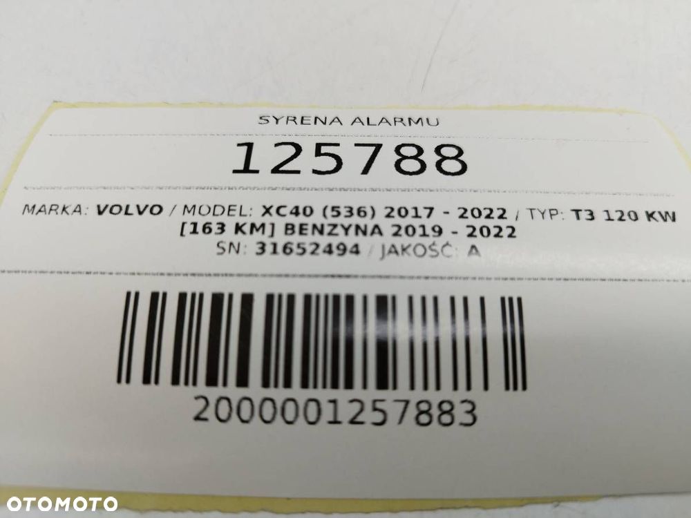 SYRENA ALARMU KLAKSON 31652494 VOLVO XC40 XC90 II - 4