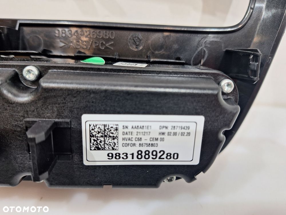 OPEL MOKKA II PANEL KLIMATYZACJI PANEL RADIA 9831889280 9834829180 - 6