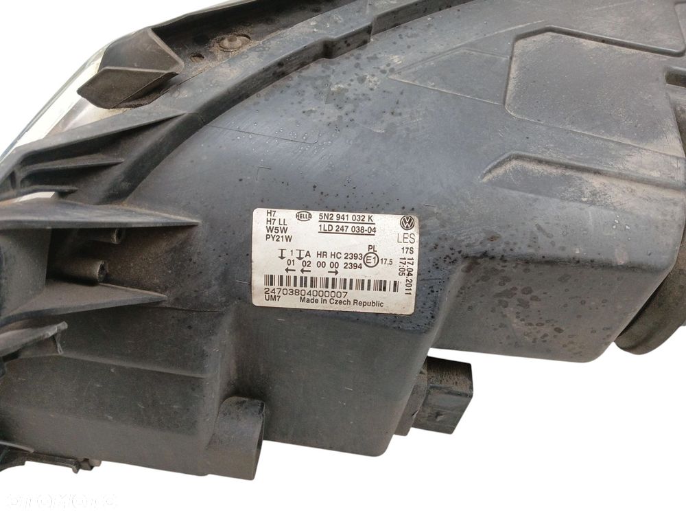 LAMPA PRAWY PRZÓD VOLKSWAGEN TIGUAN I 5N (2007-2011) 2.0 TDI 170KM 5N2941032K - 7