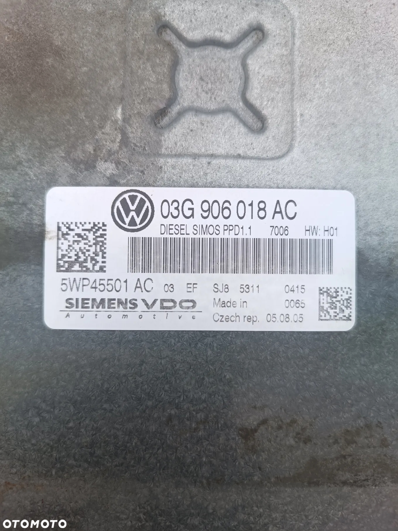 vw passat b6 2.0 tdi komputer sterownik silnika 03G906018AC - 2