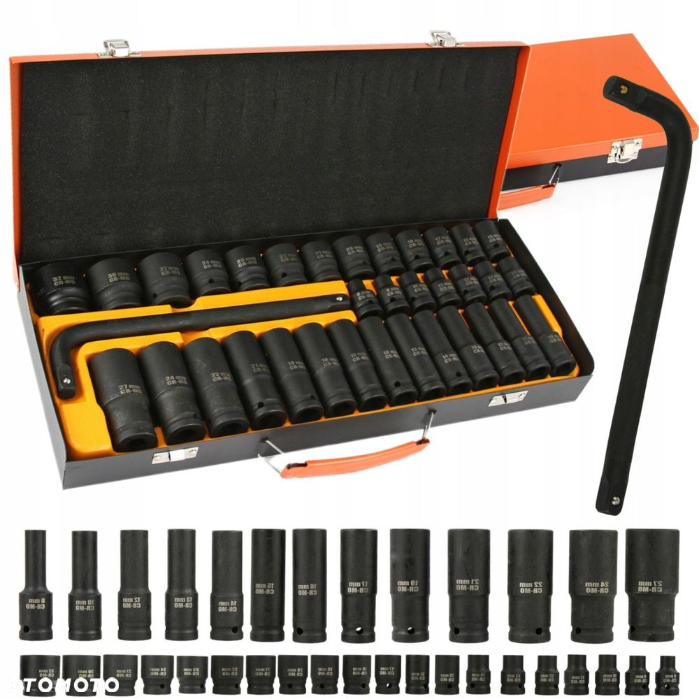 KLUCZE NASADOWE NASADKI UDAROWE 1/2" BJC 8-32mm 6-kąt 35el długie krótkie - 11