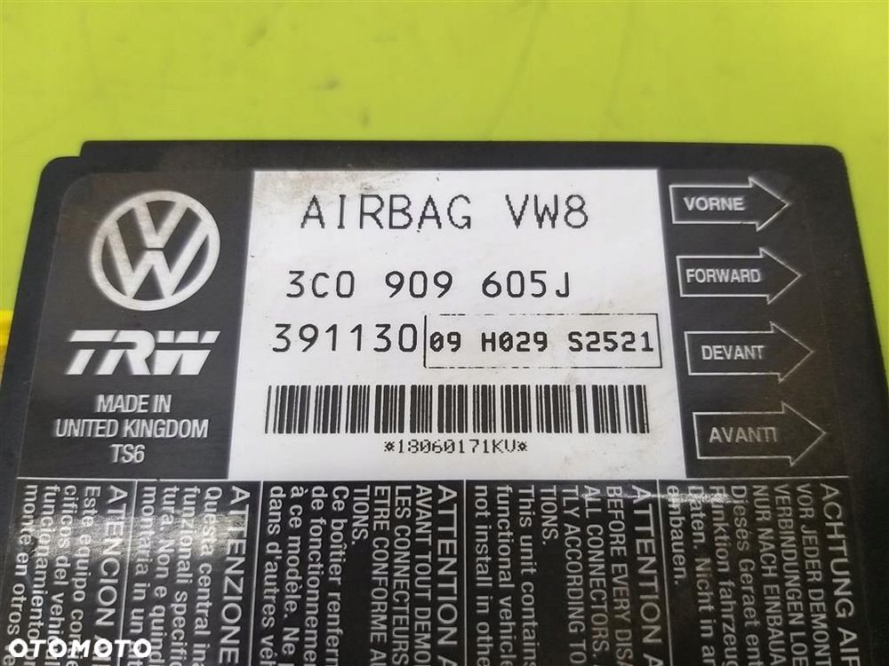 Sterownik Sensor CZUJNIK Airbag PODUSZKI VW Passat B6 2005-2010  3C0909605 - 5