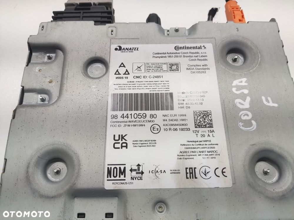 FABRYCZNA NAWIGACJA RADIO OPEL CORSA F 2019-2024 9844105980 - 4