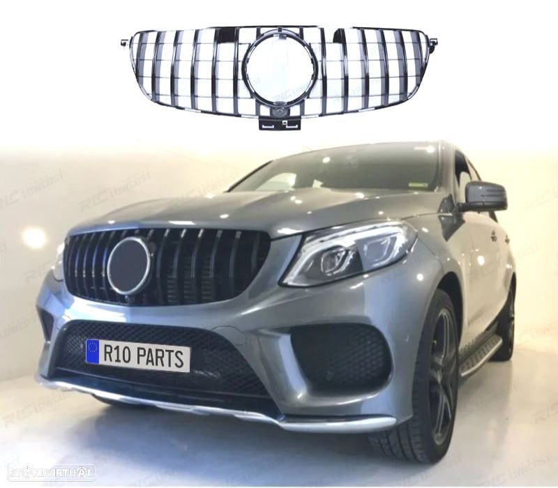 GRELHA FRONTAL MERCEDES CLASE GLE W166 X292 AMG 15-18 LOOK GLE63 GT PRETO - 1