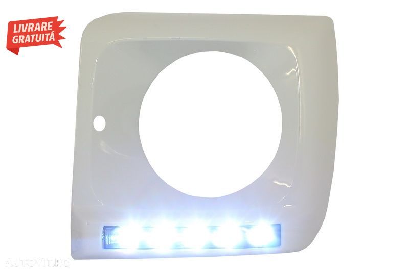 Carcasa faruri Alb cu Lumini de zi dedicate LED DRL Mercedes G-class W463 (1989-20- livrare gratuita - 6