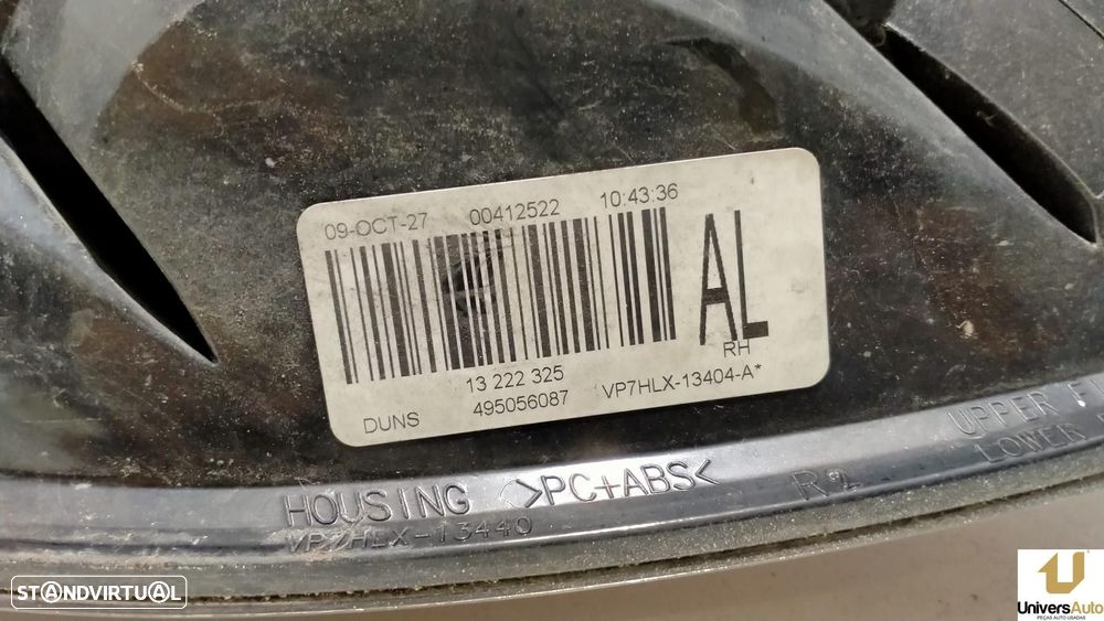 FAROLIM TRASEIRO DIREITO OPEL ASTRA H 2009 -13222325 - 3