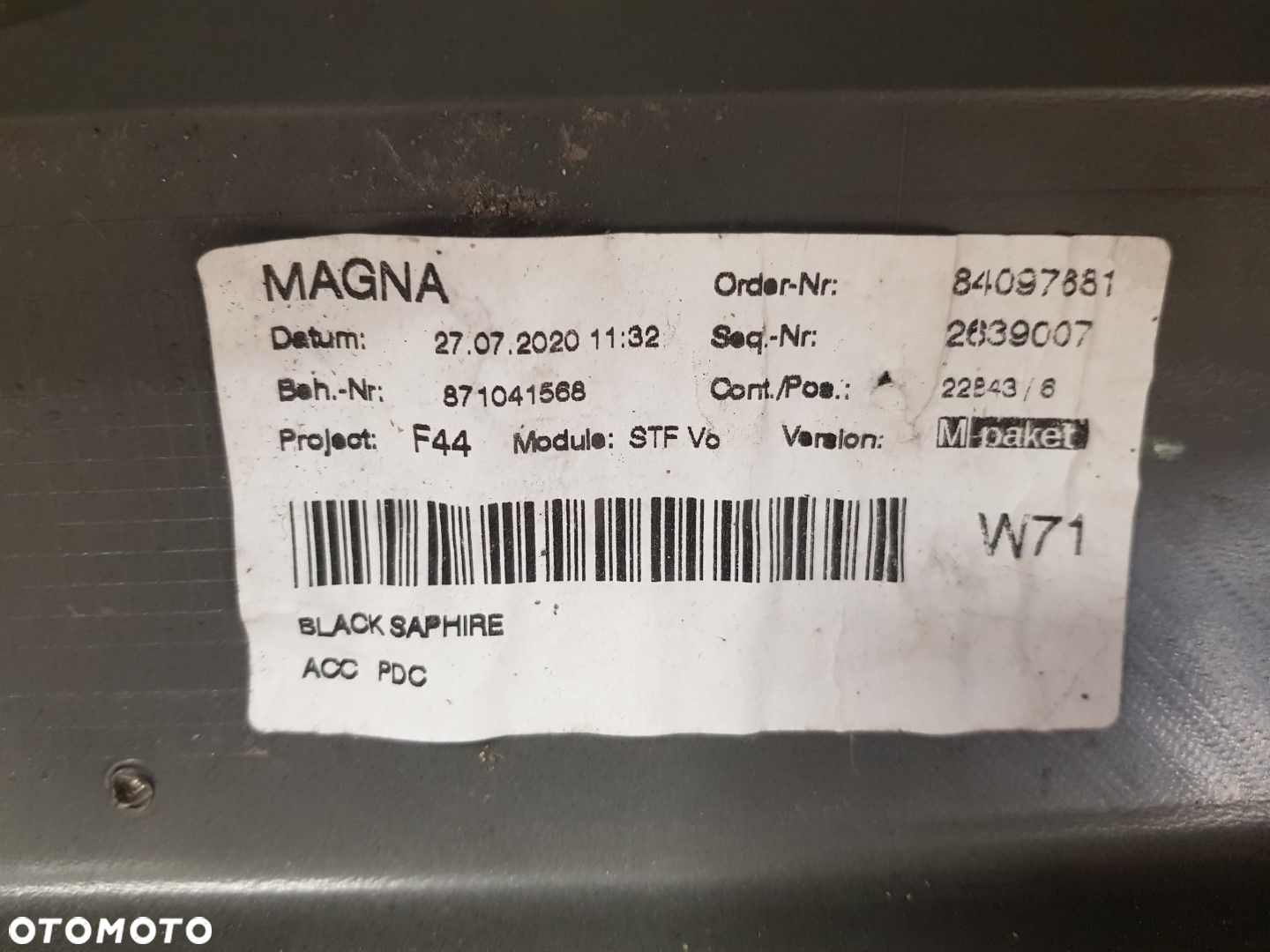 NIEUSZKODZONY ZDERZAK PRZEDNI PRZÓD BMW 2 GRAN COUPE M-PAKIET F44 8075476 BLACK SAPHIRE 6xPDC - 8