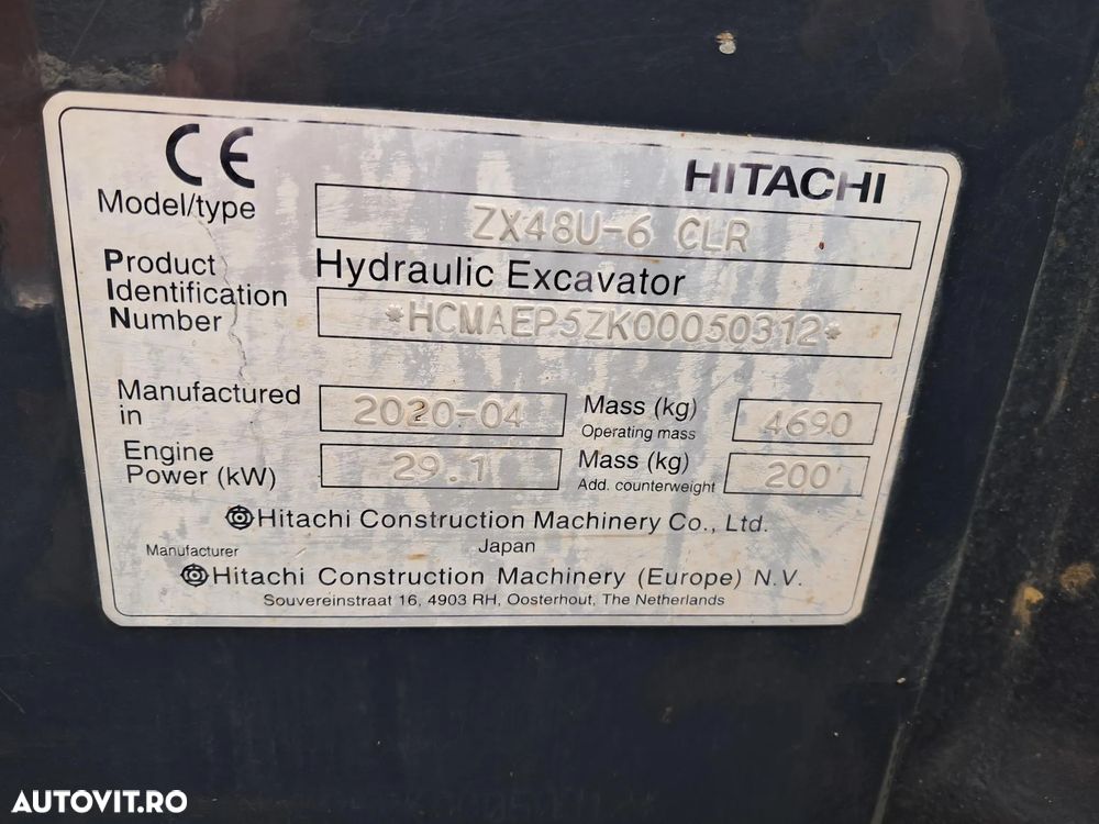 Hitachi ZX48-6 ZAXIS 48U DOUA CUPE , PICON SI LAMA TIP BULDOZER - 24