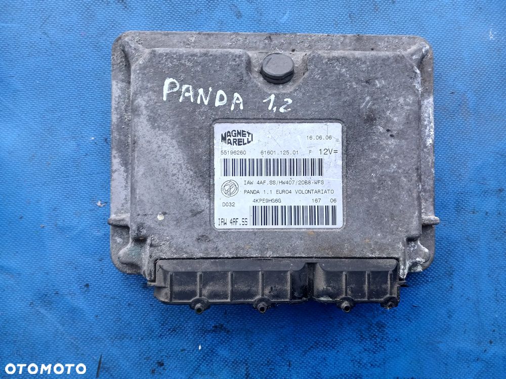 Komputer sterownik SILNIKA ECU FIAT PANDA 1.1 IAW 4AF.SS ASO IMMO 55196260 - 1