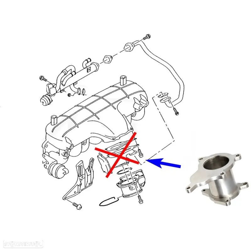 Supressor EGR Audi A4 A6 Motores 2.0 TDI BVA BVF BVG BLB - INOX - 4